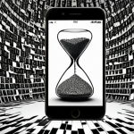 **Prompt:** A digital hourglass rapidly emptying on a smartphone screen, with a brand's logo appearing to dissolve into chaotic pixels in the background. Around it, a torrent of angry social media comments and viral hashtags swirls, symbolizing an out-of-control digital crisis. Emphasize the urgency and the destructive power of delayed responses.
